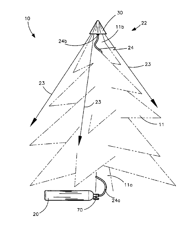 Automatic fire extinguishing Christmas tree