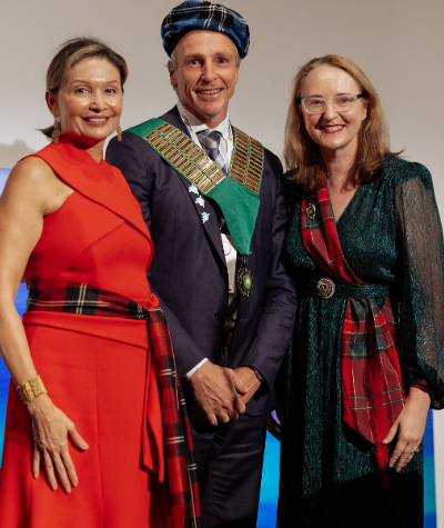 John with past IPTA Presidents Jennifer McEwan (left) and Janelle Borham (right) at the 2025 IPTA Annual Conference